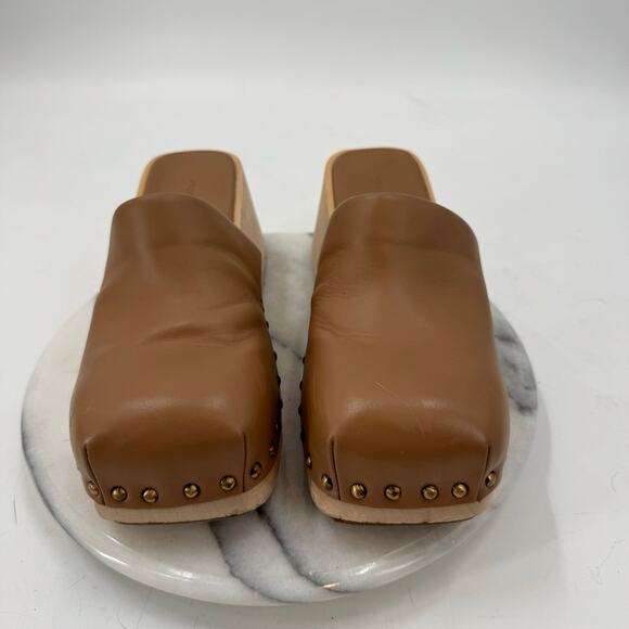 Marsèll Bottone Clogs Hazelnut Leather Size 38 Platform Mules - Picture 4 of 14